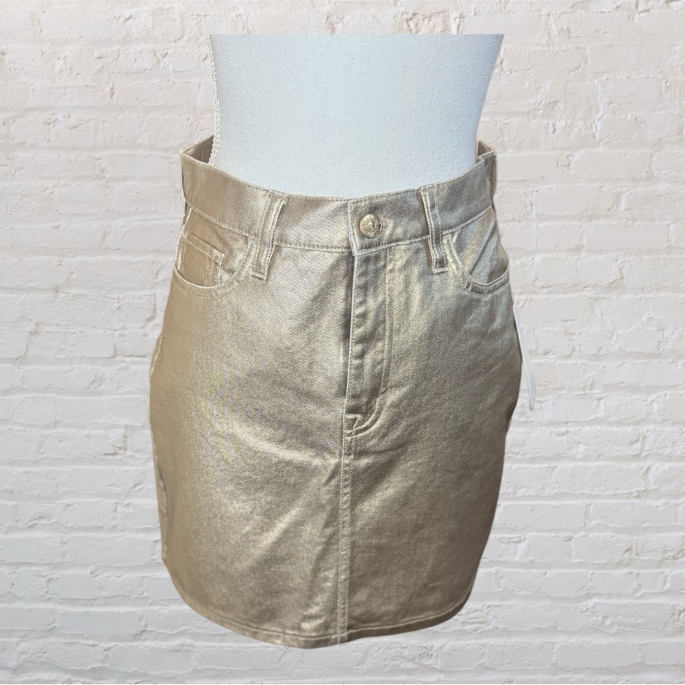 DKNY Gold Metallic Denim Women's Skirt